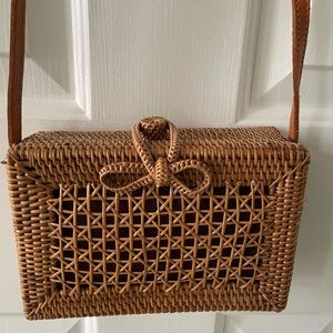 Anthropologie rattan shoulder bag
